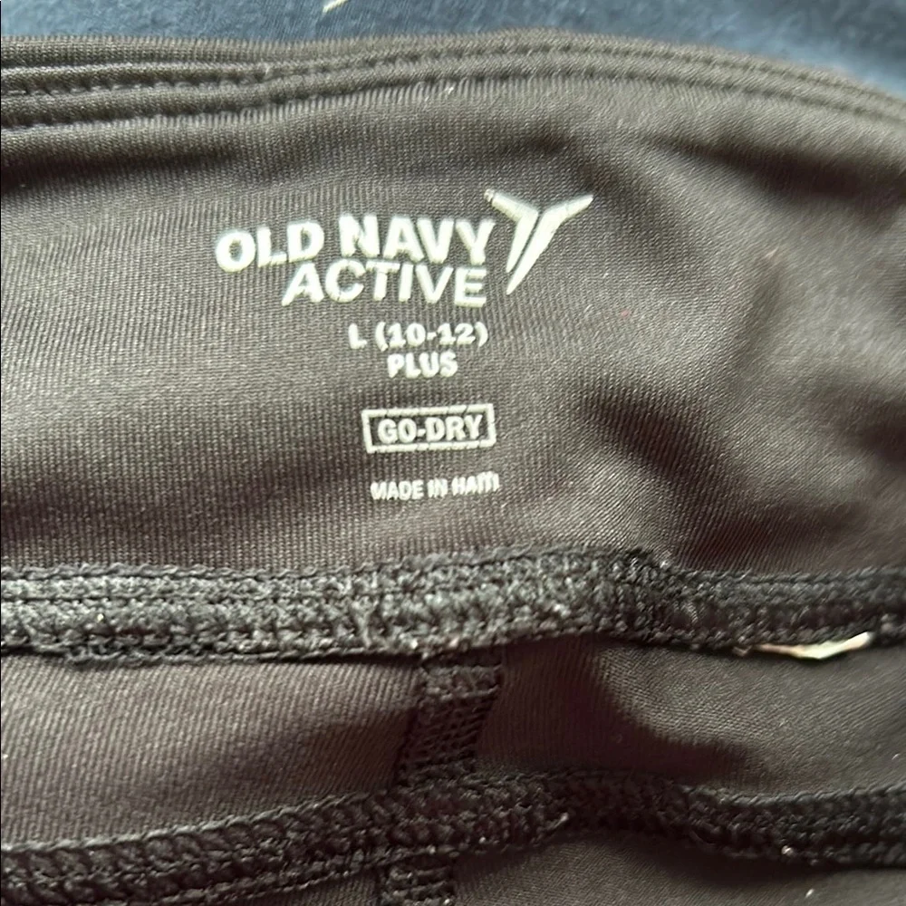 Old Navy Active Youth Black Zippered Leggings Large (10-12) Plus